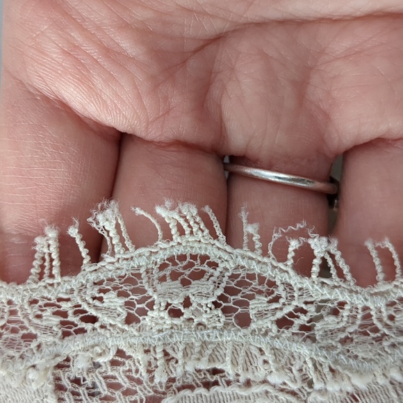 BCBGMaxAzria Mandana Open Back Romper Oatmeal Cream Lace pockets size 6 - Picture 12 of 12